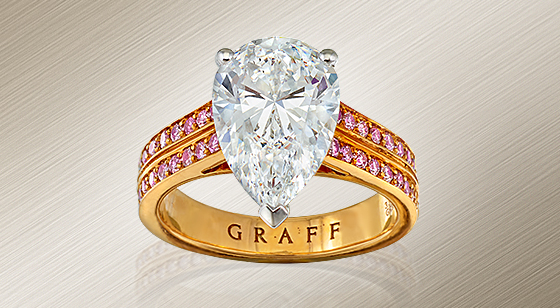 18ct rose gold, platinum, diamond and fancy pink intense diamond ring, Graff