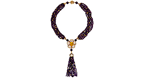 18ct gold, sapphire, diamond, amethyst and citrine necklace, Monture Cartier