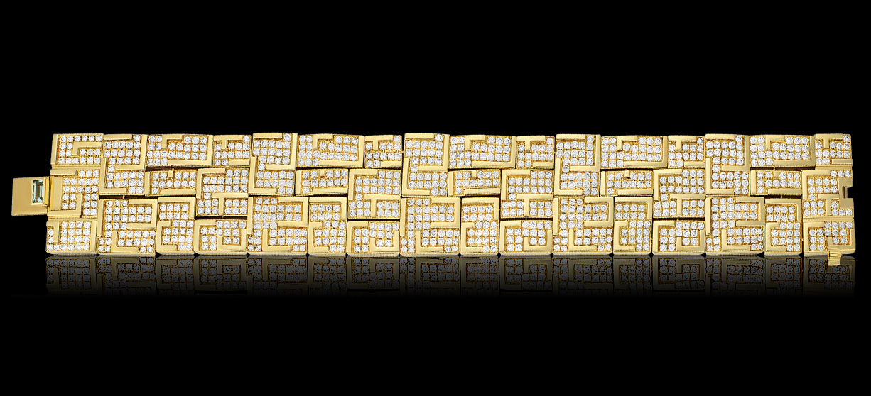 18ct gold, diamond and aquamarine ‘Labyrinth’ bracelet, Canturi, 2016 
